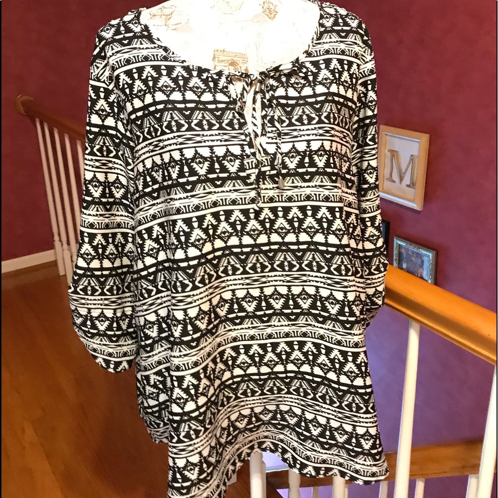 Black and White Blouse